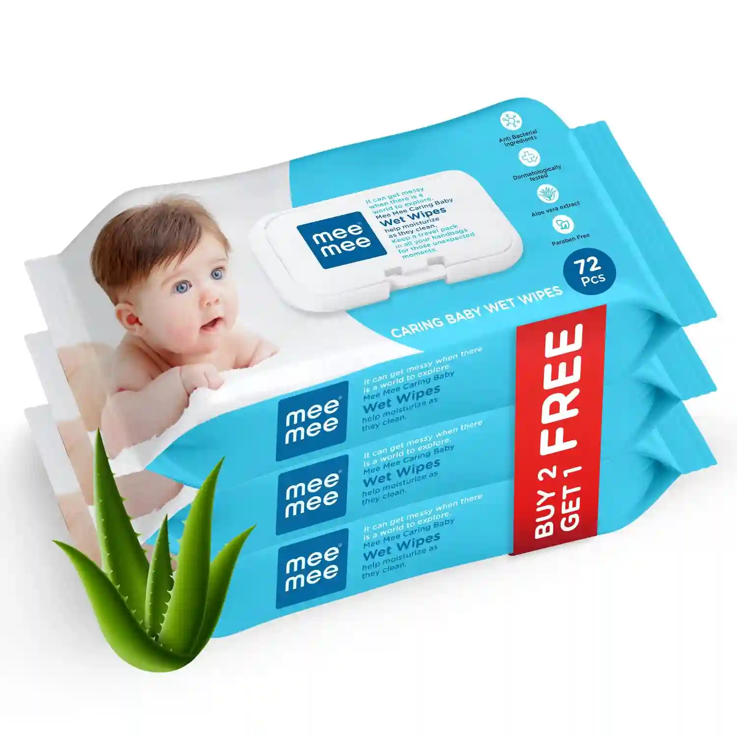 Mee Mee Caring Baby Wet Wipes with lid